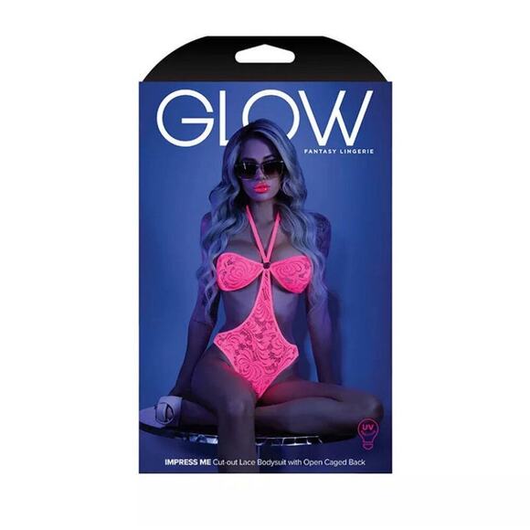 🦋B2G1🦋FANTASY LINGERIE-GLOW Impress Me CutOut Bodysuit With Open Caged Back L/XL - Picture 3 of 4